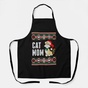 Cat Mom Ugly Christmas Sweater Apron