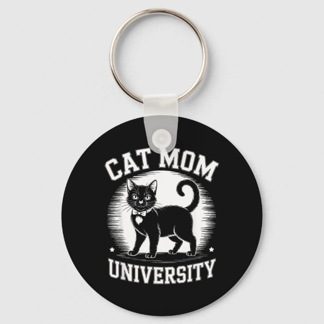 Cat Mom University Keychain (Front)