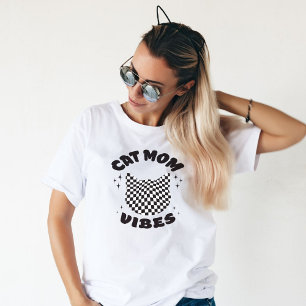 Cat Mom Vibes Retro Vintage Cat Mom  T-Shirt