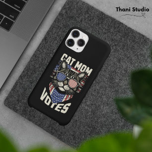 Cat Mom Votes Cute Election American Flag iPhone 15 Case