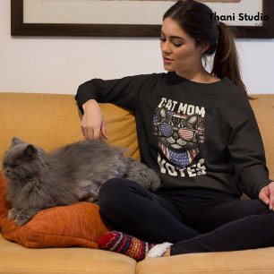 Cat Mom Votes Cute Election American Flag Sweatshirt