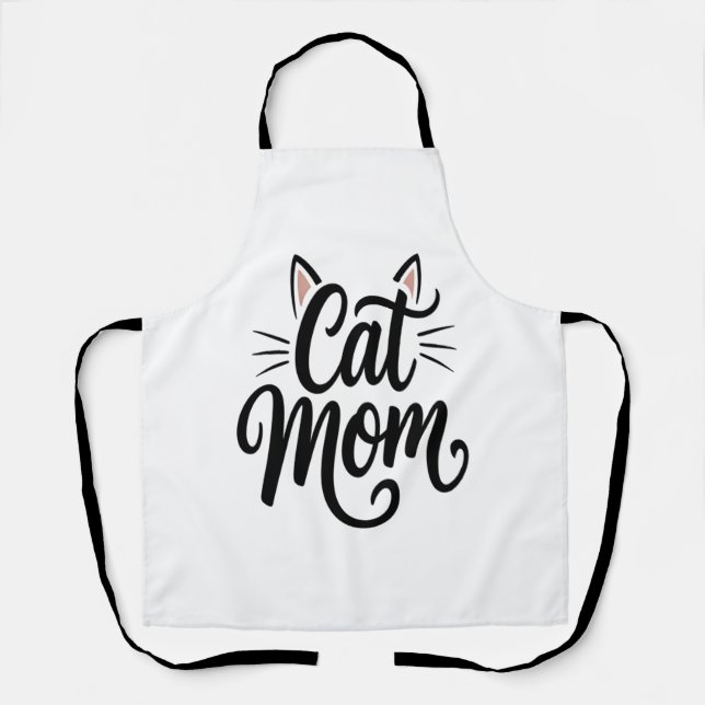 Cat Mom Whiskers and Ears Apron (Front)