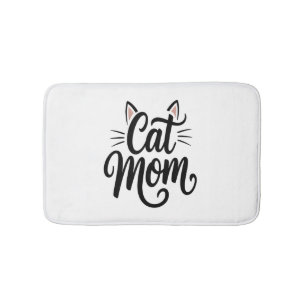 Cat Mom Whiskers and Ears Bath Mat