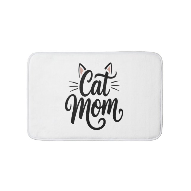 Cat Mom Whiskers and Ears Bath Mat (Front)