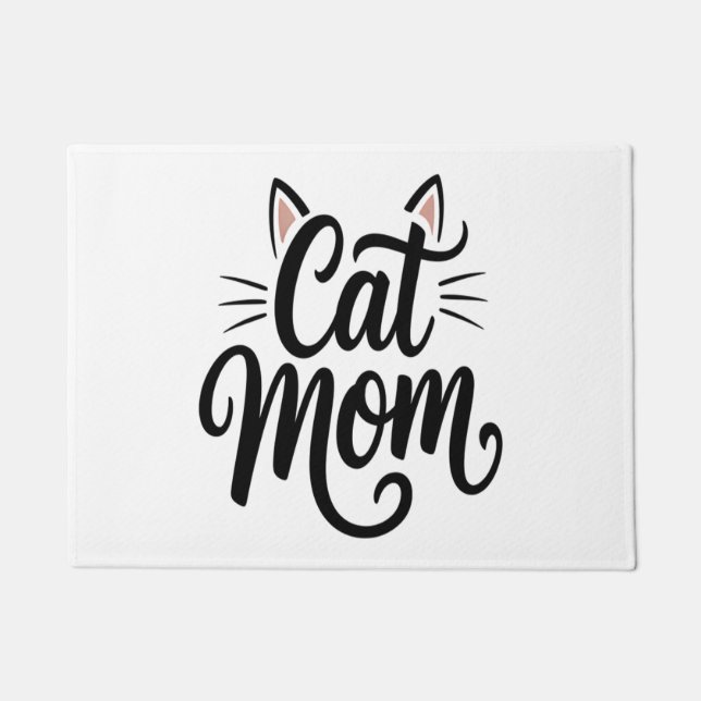 Cat Mom Whiskers and Ears Doormat (Front)