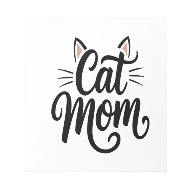 Cat Mom Whiskers and Ears Notepad (Front)