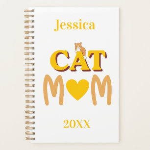 Cat Mom With Ginger Tabby Undated Planner
