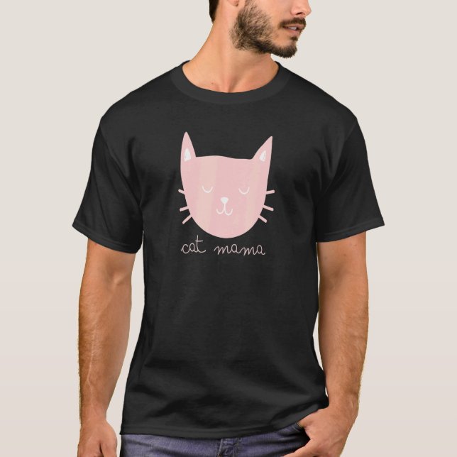 Cat Momma cat Pink Kitty T-Shirt (Front)