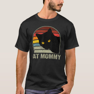 Cat Mommy Vintage 80s Style Cat Retro For Women, C T-Shirt