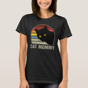 Cat Mommy Vintage 80s Style Cat Retro For Women Ca T-Shirt