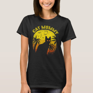 Cat Mommy Women Vintage Retro Black Cats Mom Mothe T-Shirt