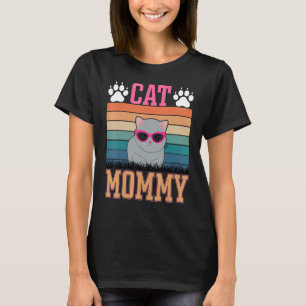 Cat Mommy Women Vintage Retro Black Cats Mom Mothe T-Shirt