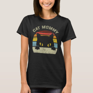 Cat Mommy Women Vintage Retro Black Cats Mom Mothe T-Shirt