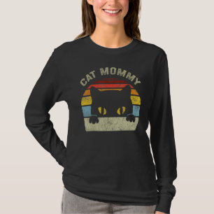 Cat Mommy Women Vintage Retro Black Cats Mom Mothe T-Shirt