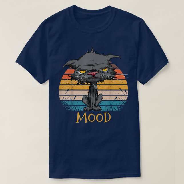 Cat Mood Funny Bored Cat Kitten Cat Lovers Retro A T-Shirt (Design Front)