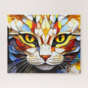 Cat Mosaic Vitrail Design Puzzle
