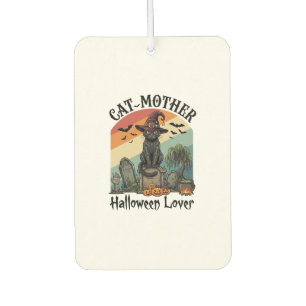 Cat Mother Halloween Lover Black Witch Hat Pumpkin Air Freshener