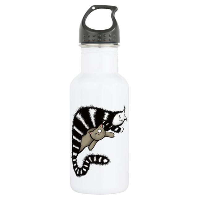 Cat Mother Protects Her Cute Kitty Kid 532 Ml Water Bottle (Front)