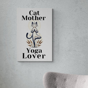 Cat Mother Yoga Lover illustration  Canvas Print