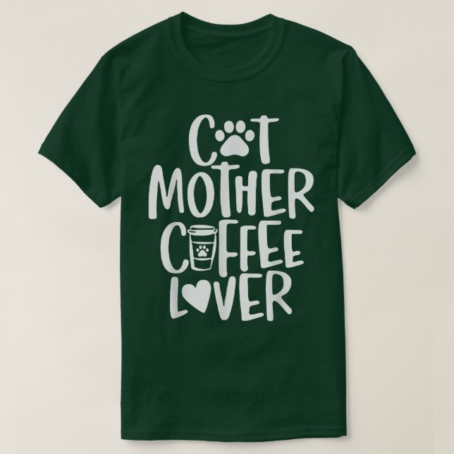 Cat MotherCoffee lover Vintage Funny Tee  (Design Front)