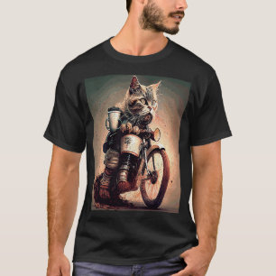 Cat Motorbike Coffee T-Shirt