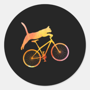 Cat Mountain Biking Mtb Mountain Biker Mountainbik Classic Round Sticker