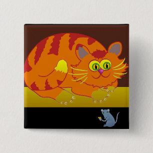 Cat & Mouse 2 Inch Square Button