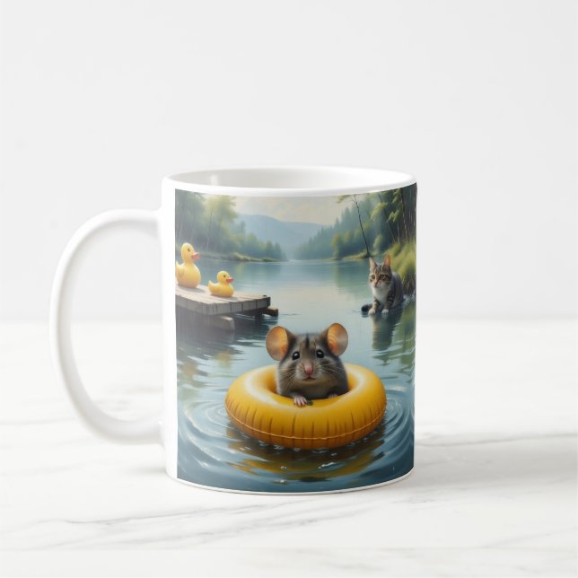 cat mouse coffee mug (Left)
