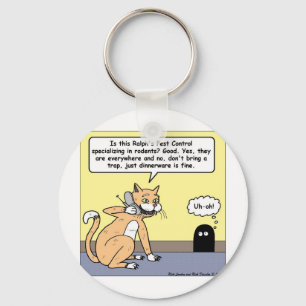 Cat & Mouse Dinnerware Funny Cartoon Gifts & Tees Keychain