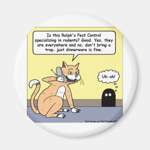 Cat & Mouse Dinnerware Funny Cartoon Gifts & Tees Magnet
