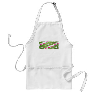 Cat Mouse Pattern green Standard Apron