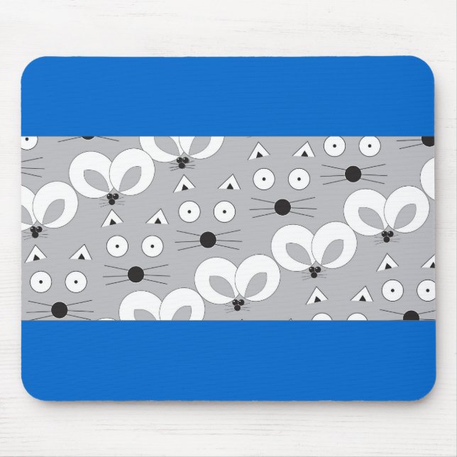 Cat & Mouse pattern grey Pad (Front)