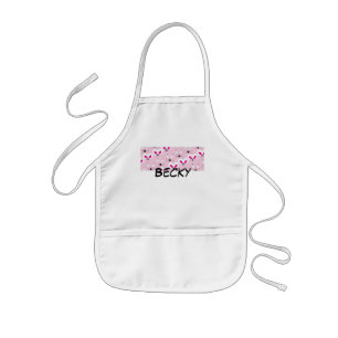 Cat Mouse Pattern Pink Kids Apron