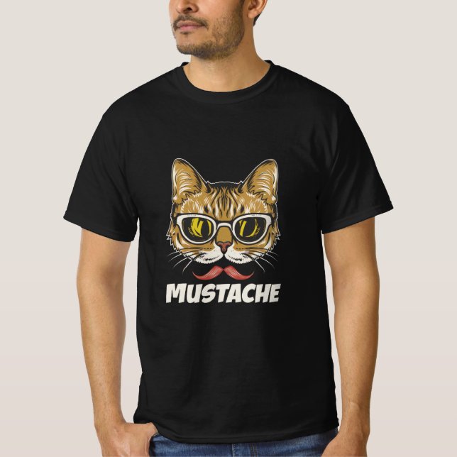 Cat Moustache  T-Shirt (Front)
