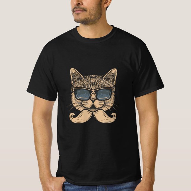 Cat Moustache  T-Shirt (Front)