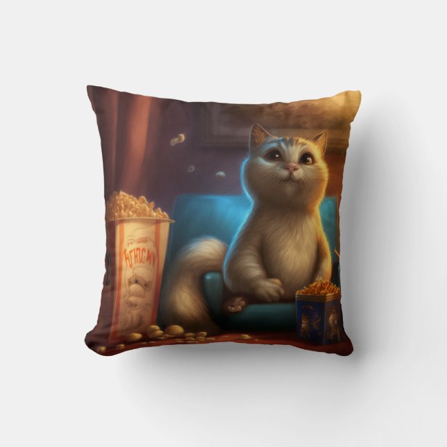 Cat Movie 2 Throw Pillow (Front)