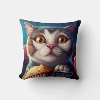 Cat Movie Throw Pillow