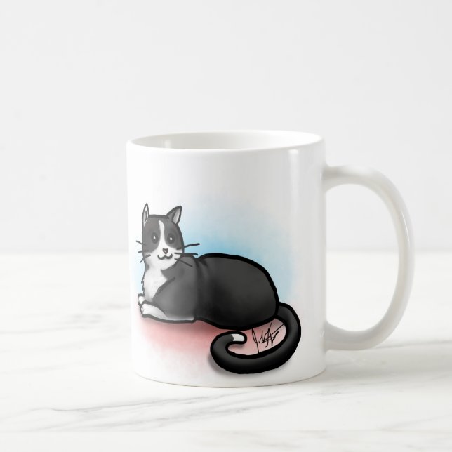 Cat Mug - Black and White (Right)