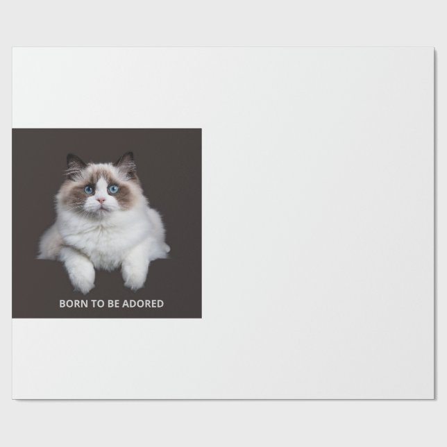 Cat Mug - Born To Be Adored Wrapping Paper (Flat)