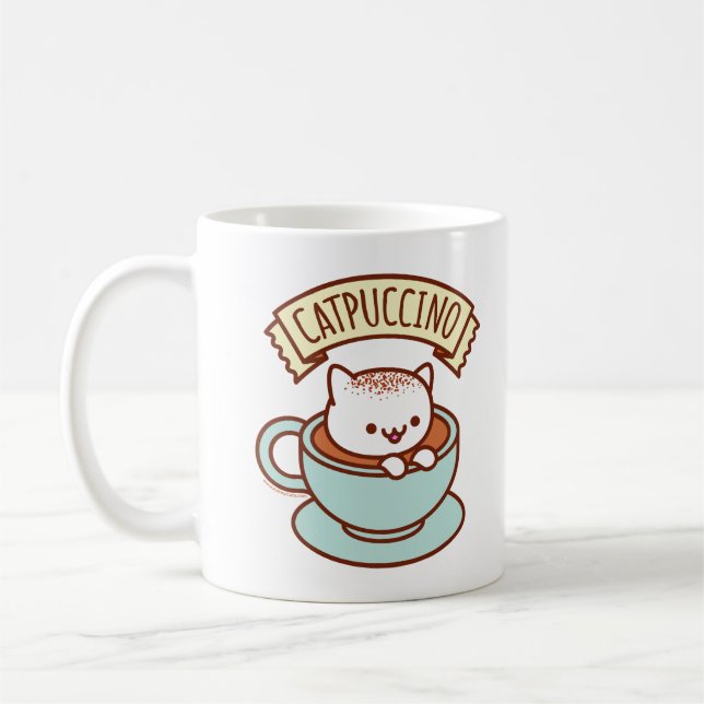 Cat Mug - "CATPUCCINO" (Left)