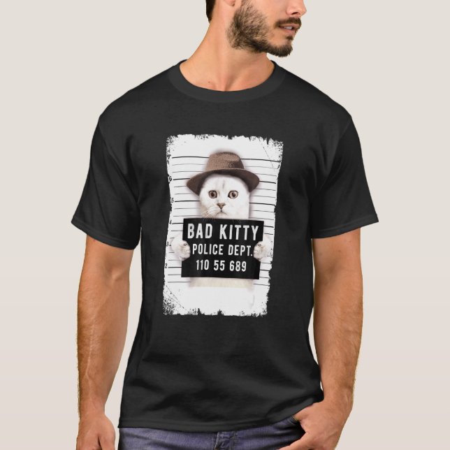 Cat Mug Shot T-Shirt (Front)