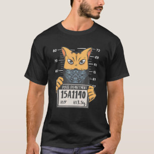 Cat Mugshot Feline   Pet Owner Kitten Cat T-Shirt