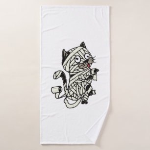 cat mummy costume halloween bath towel