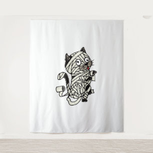cat mummy costume halloween tapestry