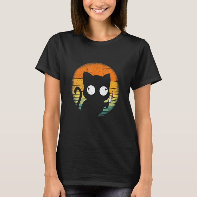 Cat Murderer Halloween T-Shirt (Front)