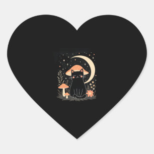 Cat Mushroom Hat Cottagecore Kitten Kitty Women Gi Heart Sticker