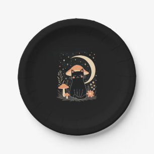 Cat Mushroom Hat Cottagecore Kitten Kitty Women Gi Paper Plate