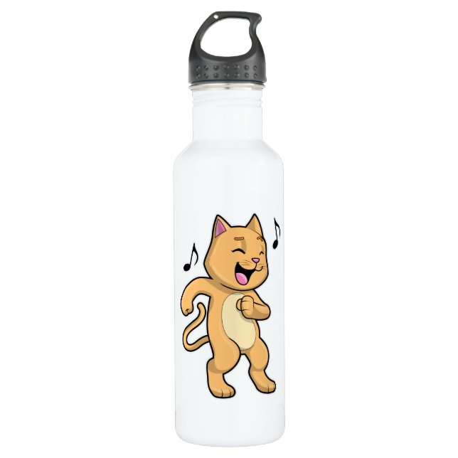 Cat Music Dance 710 Ml Water Bottle (Front)