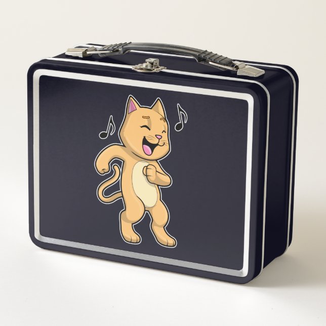 Cat Music Dance Metal Lunch Box (Front)