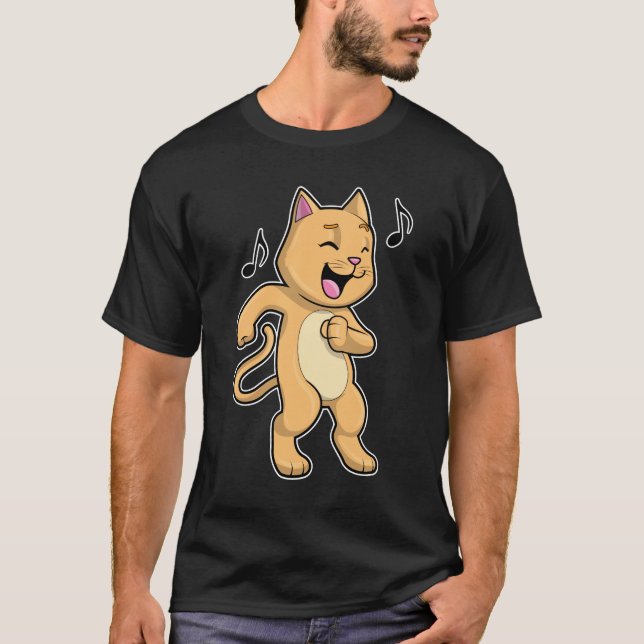 Cat Music Dance T-Shirt (Front)